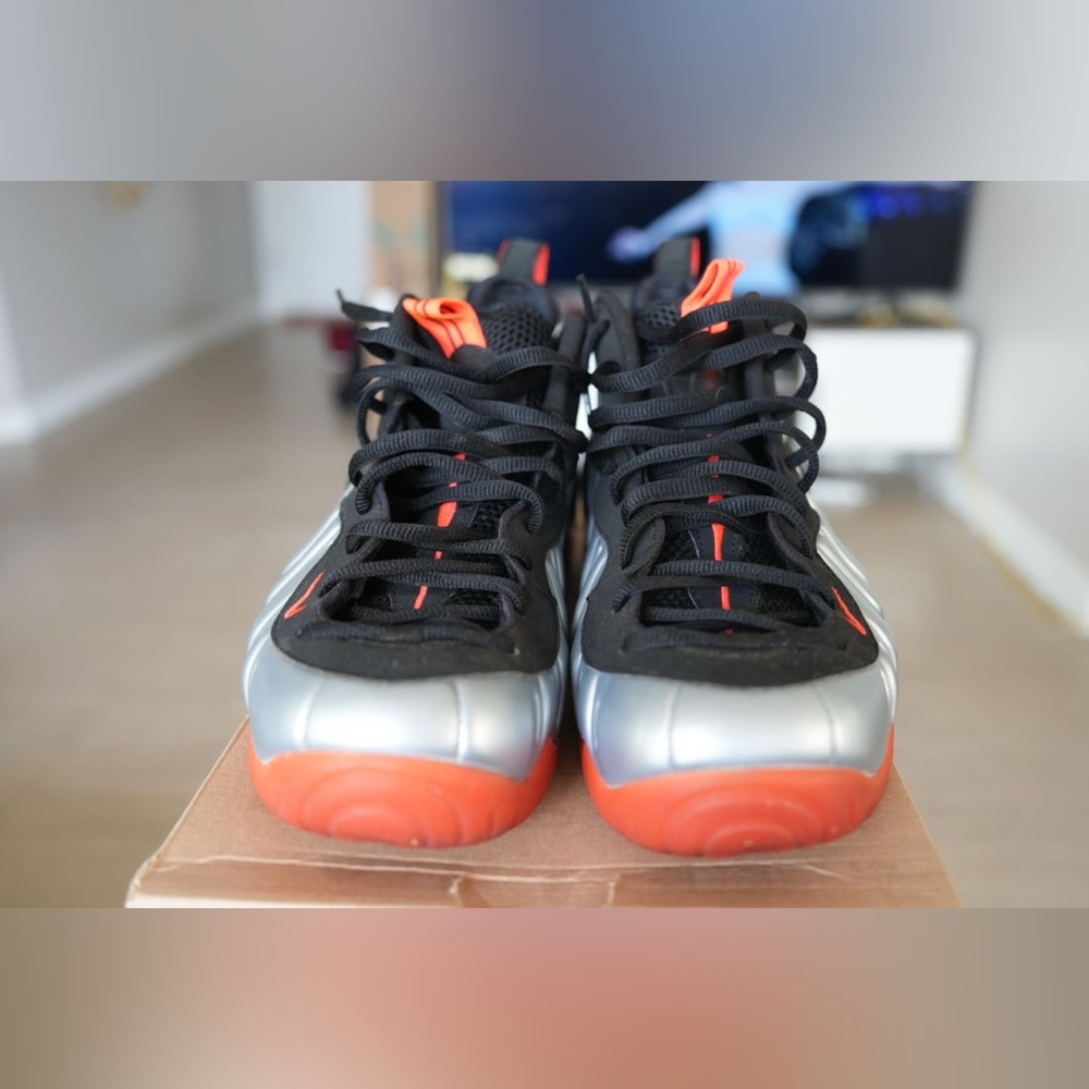 Nike Silver and Black Sneakers with Orange Accents